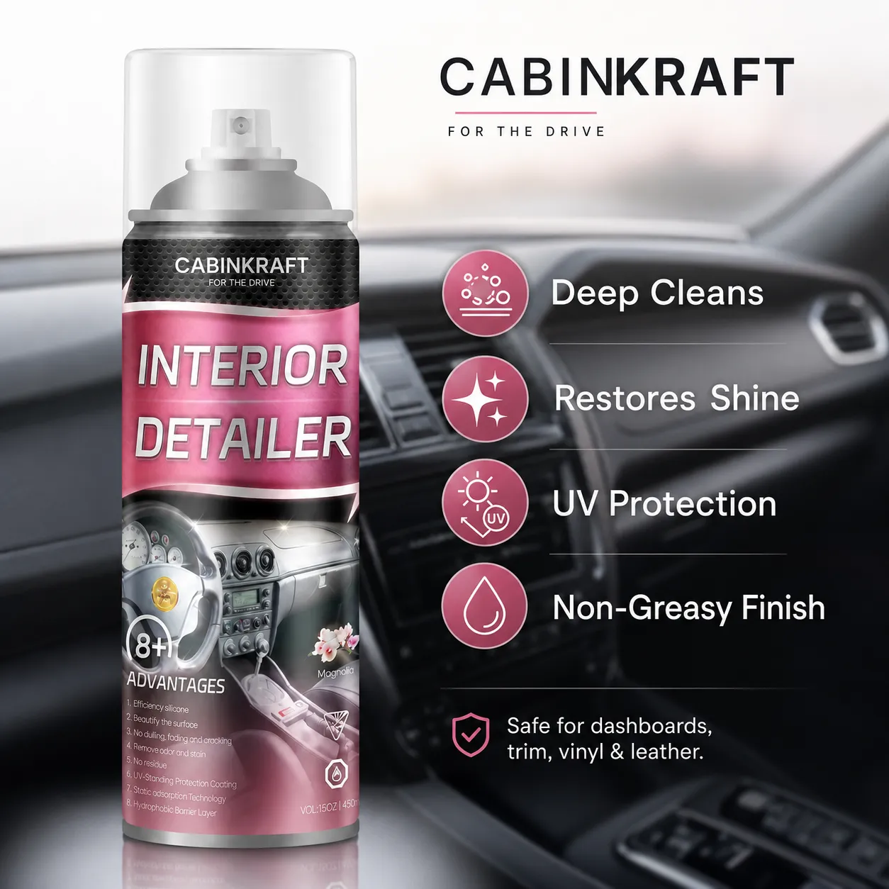 Interior Cleaner and Trim Dressing, 15 fl oz
